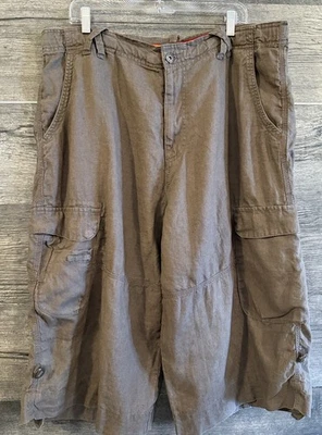 RARE Air Jordan Linen Cargo Shorts Mens 38 Tall Fit Below Knee  - Image 1 of 4