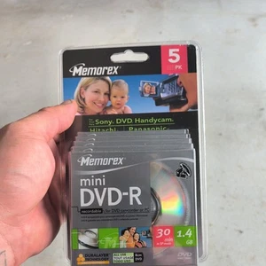 Memorex 5 Pack Mini DVD-R For DVD Camcorders 1.4GB 30min 4X NIOP - Afbeelding 1 van 1