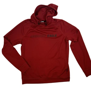 American Eagle Red Men's Medium Flex Waffle Knit Long Sleeved Hoodie M - Picture 1 of 5
