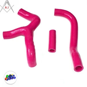 For KTM 65SX 65 SX 2009-2015 Silicone Radiator Coolant 3-ply Hoses Kit Pink - Picture 1 of 3