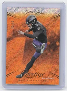 2024 Panini Prestige - #27 Justin Tucker Arancione Xtra Punti /50 - Foto 1 di 2