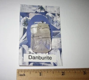 1,3" SCHÖNER A+ DANBURIT KRISTALL SPITZE STERLINGSILBER DRAHT WICKEL ANHÄNGER *3 - Bild 1 von 6