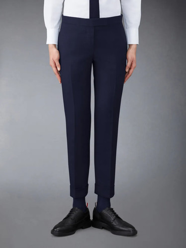 Pantaloni skinny Thom Browne donna twill vita bassa misura 3 taglia 44 (US 8) nuovi con etichette prezzo consigliato dal produttore $990