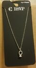 Charming Charlie Rsvp Silver Plated Diamond Ring Necklace New