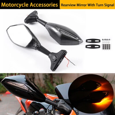 Espejos retrovisores laterales LED para moto Suzuki SV650S SV1000S GSXR 600 750 Foto 1 de 4