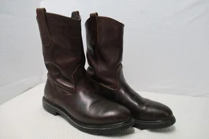 REDWING 866 PECOS BROWN LEATHER WORK ASTM F 2892-11 EH MENS 9.5D BOOTS - Picture 1 of 11
