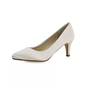 DESIGNER BRAUT SCHUHE RAINBOW CLUB GR 37 IVORY SATIN PUMP EINFÄRBBAR ELSA LOTTIE - Bild 1 von 1