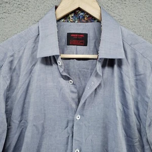 Jared Lang After Hours Slim Fit Long Sleeve Button Down Shirt Mens L Blue - Picture 1 of 16