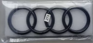 Logo Emblème avant calandre Anneaux AUDI A3 A4 A5 A6 Noir Brillant 273 X 94 mm - Zdjęcie 1 z 3