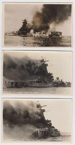 URUGUAY 1939 COLLECTION OF 7 PHOTO PPC's ADMIRAL GRAF SPEE SINKING IN MONTEVIDEO - Picture 1 of 3
