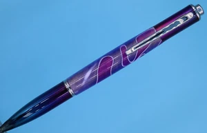 Handgefertigter Yari Click Kugelschreiber in Titan Spektrum und Chrom - Purple Rain - Bild 1 von 7