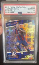 2017 PANINI REVOLUTION HYPERPLAID PRIZM ANDRES INIESTA #185 PSA 10 Pop 5