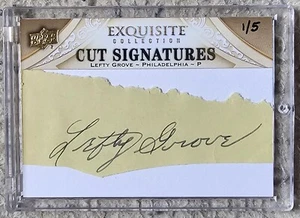 2011 Upper Deck Exquisite Collection Cut Signatures Auto 1/5 Lefty Grove HOF - Picture 1 of 1