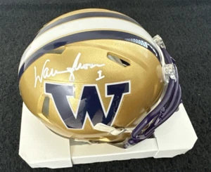 WARREN MOON AUTOGRAPHED SIGNED WASHINGTON HUSKIES MINI HELMET BAS COA - Picture 1 of 5