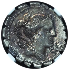 Ancient Roman Republic 79 BC Ti. Claudius Ti.f. Ap.n. Nero AR Denarius Ch. AU - Picture 1 of 5