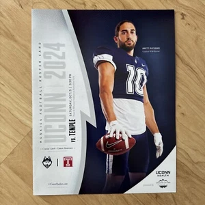 2024 UCONN FOOTBALL ROSTER CARD CONNECTICUT HUSKIES VS TEMPLE 10/5 BRETT BUCKMAN - Picture 1 of 5