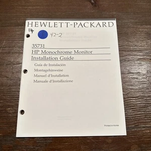 HP 35731 Monochrome Monitor Installation Guide 35731-90001 - Picture 1 of 3