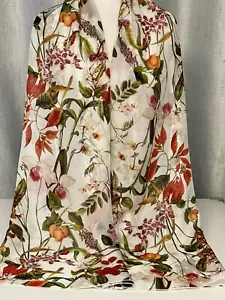 Bufanda de gasa 100 % seda morera - Orquídeas Cattleya y flores de pascua - 65x170 cm - Imagen 1 de 9