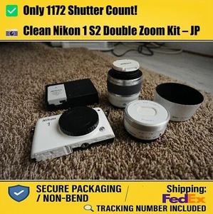 Nikon 1 S2 Mirrorless Camera Double Zoom Kit 1172 Shots Japan Clean Condition JP - Picture 1 of 21