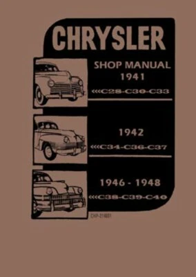 Libro manual de reparación de taller Chrysler 1941 1942 1943 1944 1948 1948 1942 Foto 1 de 4