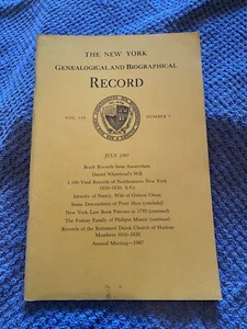 New York Genealogical and Biographical Record, Vol 118, Number 3, July 1987 - Picture 1 of 1