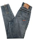JORDACHE Jeans Vintage Womens Blue Slim Straight Fit Zippers Size UK 6 W25 L27.5