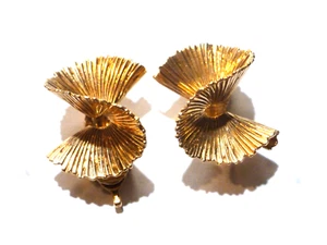 TIFFANY & CO GEORGE SCHULER 14K MASSIV GELBGOLD PR SWIRL OHRRINGE 1 "X 3/4" - Bild 1 von 6