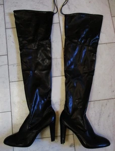 Overknee Kunstleder Stiefel High Heels 43 Erotik DWT Crossdresser CD Drag Queen - Bild 1 von 6