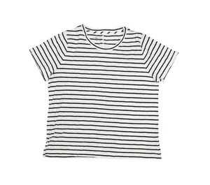 Camicia J.Crew donna 2XL bianca blu navy righe ragazza maglietta manica corta cotone - Foto 1 di 11