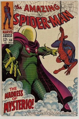 Amazing Spider-Man Silver Age 66 VF- Mysterio App 1968 John Romita Sr High Grade - Image 1 of 3