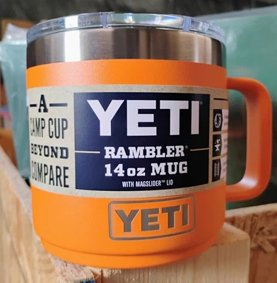YETI Rambler 14 oz MUG w/  Magslide Lid (Limited Edition KING CRAB ORANGE) NEW - Image 1 of 3