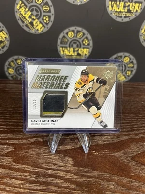 David Pastrnak 2023-24 Engrained Marquee Materials /15 SSP Game Used Bruins - Image 1 of 2