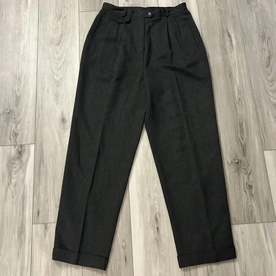 Pantalones Lauren Ralph Lauren Gris Plisado Forrado Puños Mezcla Lana Talla 12 Carrera Foto 1 de 4