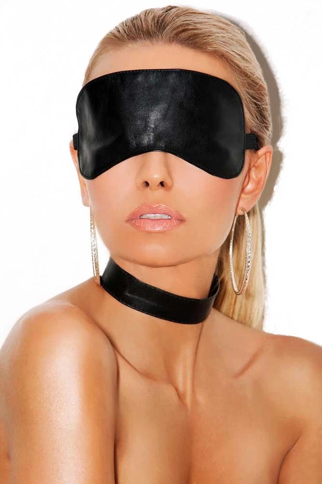 Accesorio de lencería para mujeres adultas máscara de ojos seductora de cuero liso con venda para los ojos Foto 1 de 1