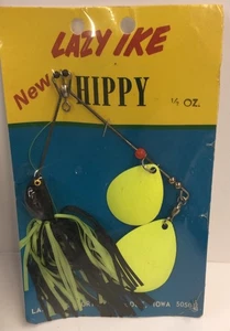 Vintage Lazy Ike Hippy Spinner Bait Lure Black/ Chartreuse Yellow 1/2 oz - Picture 1 of 2