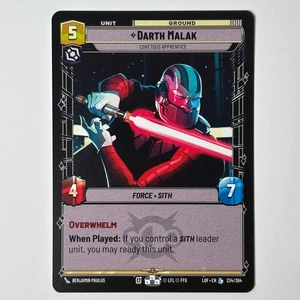 STAR WARS UNLIMITED : DARTH MALAK, COVETOUS APPRENTICE LOF 234 ANGLAIS NEUF - Imagen 1 de 2