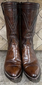Stivali da cowboy Lucchese San Antonio 1868 in pelle donna 9 C marrone vintage - Foto 1 di 9