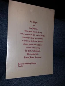 Don Drysdale and Anne Meyers Wedding Invitation Baseball Basketball - Picture 1 of 8