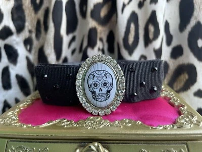 Tarina Tarantino Vintage LA City Girl Dia De Los Muertos Skull Bangle Bracelet - Image 1 of 4