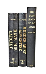 Dorothy Sayers Lot 3 Have His Carcase, Murder Must Advertise The Man Born HC Vtg - Picture 1 of 9
