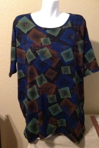 LuLaRoe Damas Tejido IRMA Azul Multicolor Diseño Geométrico Talla S NUEVO - Imagen 1 de 8