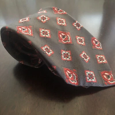 PAUL FREDRICK CORBATA Verde GRIS Colorido MEDALLÓN 58"X3-5/8" Foto 1 de 4