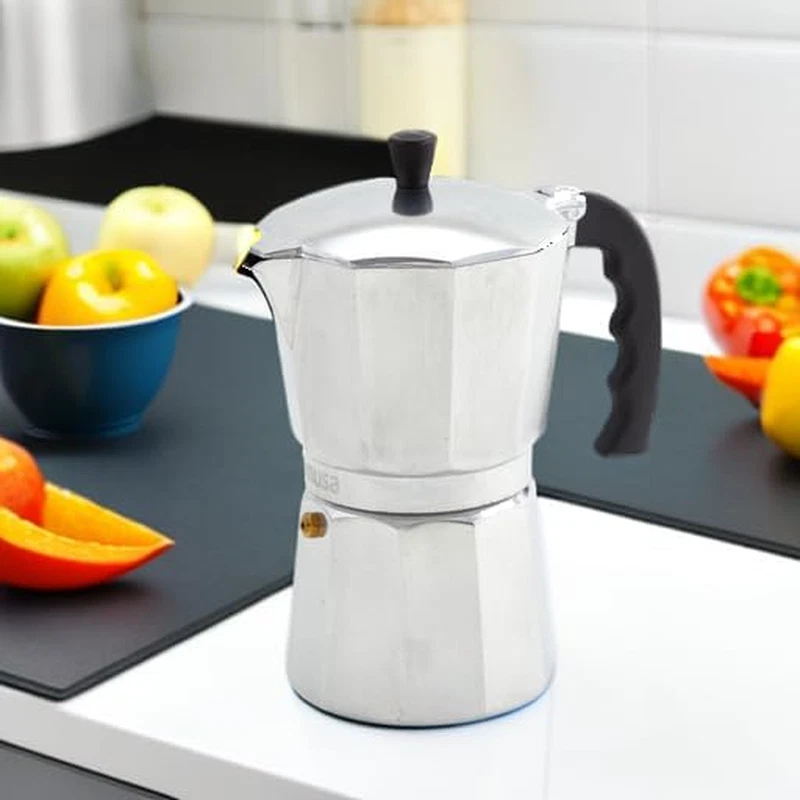 IMUSA USA B120-42V Aluminum Espresso Stovetop Coffeemaker 3-Cup Silver (Pack of