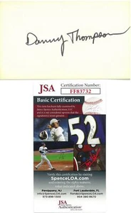Carta indice crema 3x5 firmata Danny Thompson autentica autografata JSA #FF83732 - Foto 1 di 2