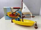 Peyo Schleich SMURF SAIL BOAT Playset Used w/ Box Complete