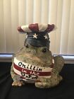 Crapaud creux / chillin aux États-Unis « crapaud patriotique / grenouille grande statue extérieure en résine