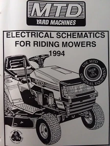 Yard Machines 1994 MTD 400 500 600 800 Riding Lawn Tractor Electrical Schematics - Picture 1 of 2