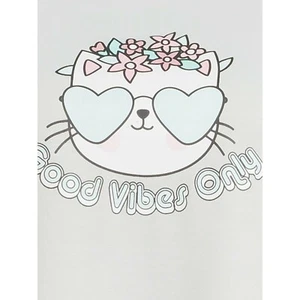 Kitty Cat Good Vibes night shirt pajamas pjs NWT juniors L - Picture 1 of 3