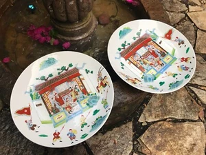 ANTIQUE JAPANESE HAND PAINTED 18" LARGE PORCELAIN PLATES - Bild 1 von 11