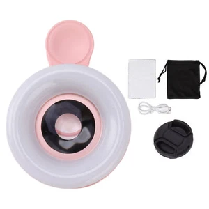 (Pink)15X Macro Lens With Mini Clip Light Macro Lens For Smartphone 2800 - Zdjęcie 1 z 23